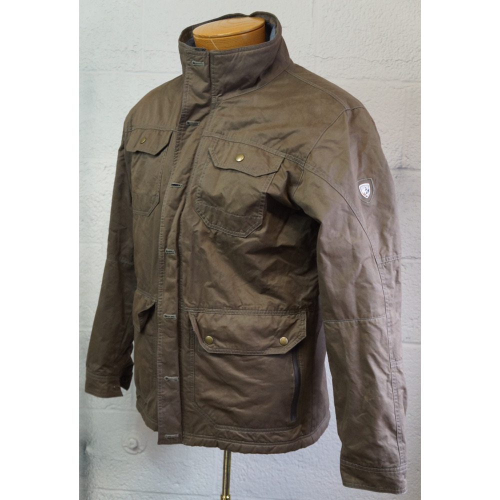 Men's Kuhl Projekt Insulated Kollusion Brown Quilt Lined Zip Up Coat Jacket Sz L - Picture 2 of 14